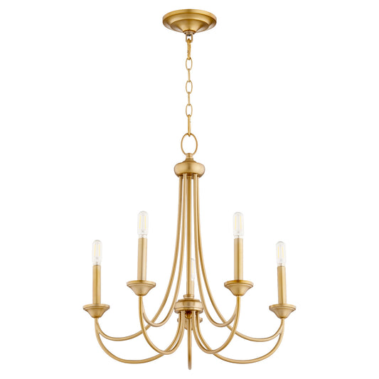 Quorum - 6250-5-80 - Five Light Chandelier - Brooks - Aged Brass