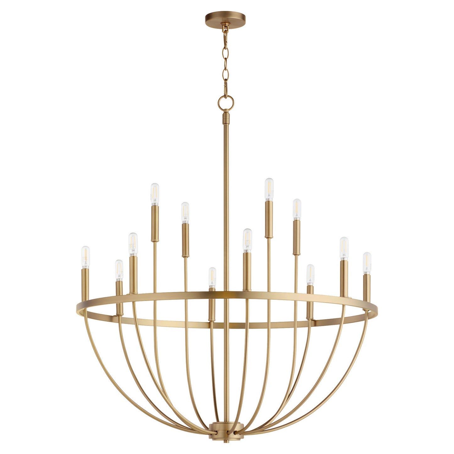 Quorum - 6374-12-80 - 12 Light Chandelier - Tribute - Aged Brass