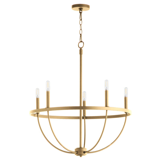 Quorum - 6374-5-80 - Five Light Chandelier - Tribute - Aged Brass