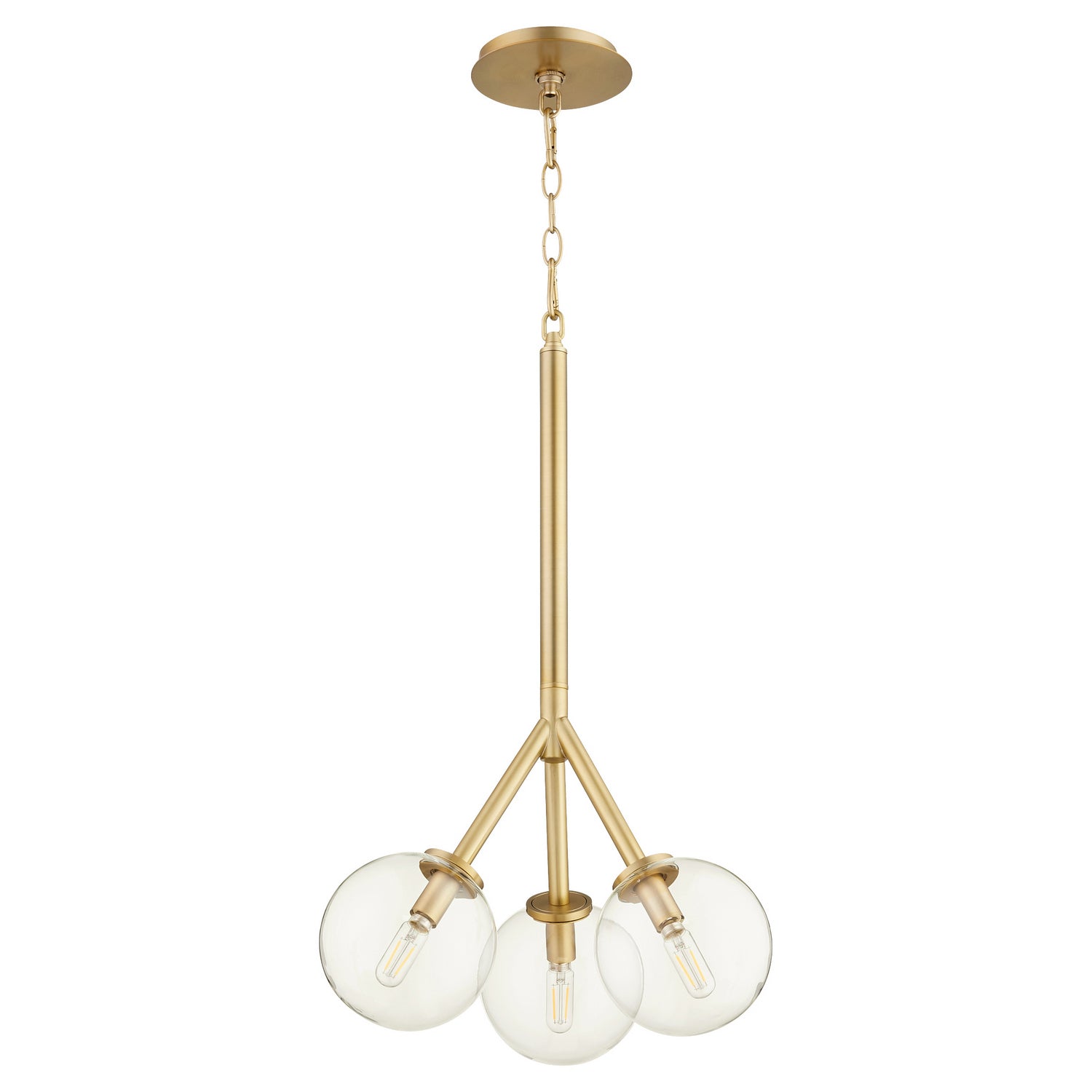 Quorum - 8132-3-80 - Three Light Pendant - Rovi - Aged Brass