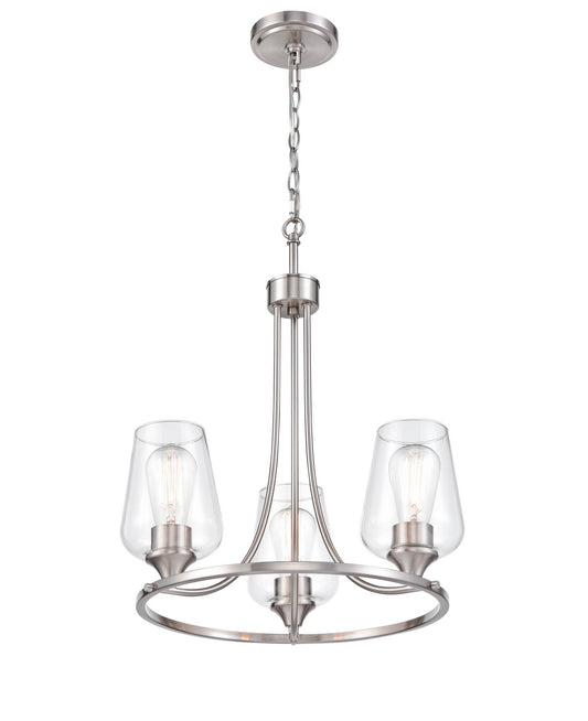 Millennium - 9723-BN - Three Light Chandelier - Ashford - Brushed Nickel