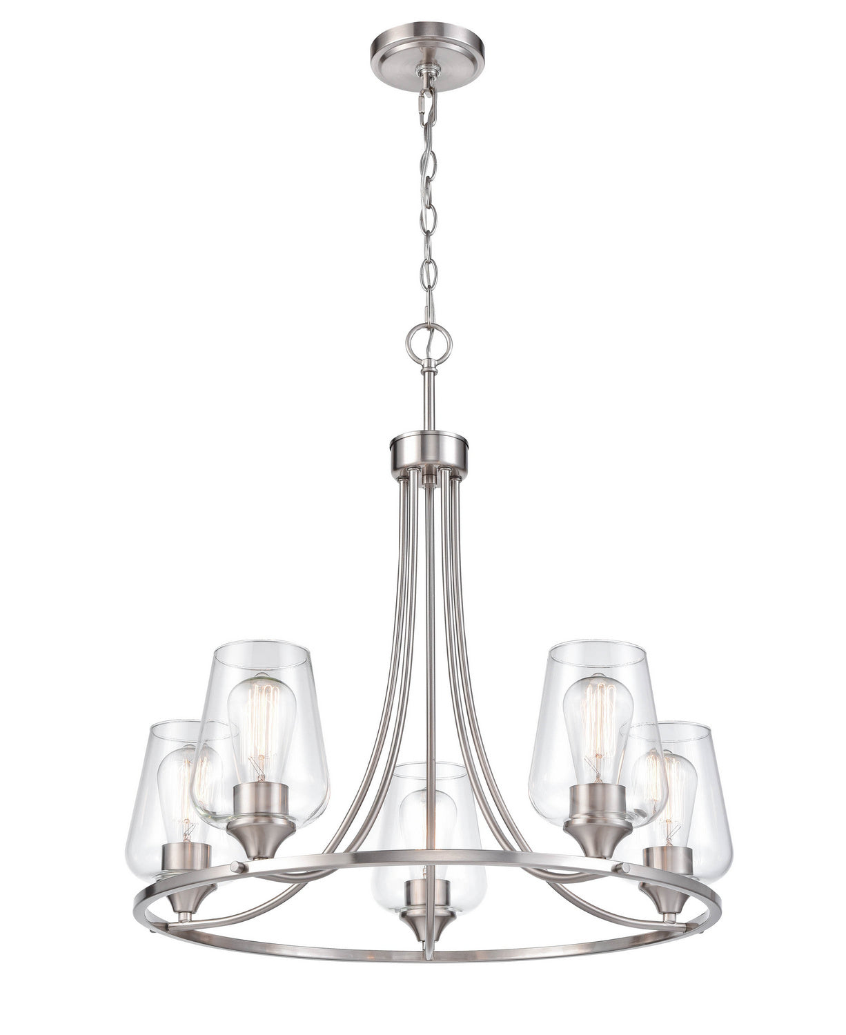 Millennium - 9725-BN - Five Light Chandelier - Ashford - Brushed Nickel