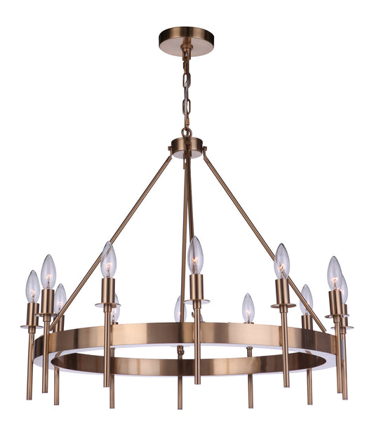 Craftmade - 54312-SB - 12 Light Chandelier - Larrson - Satin Brass