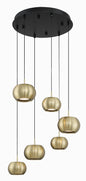 George Kovacs - P5474-884-L - LED Pendant - Halo - Coal And Brushed Gold Finish