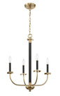 Craftmade - 54824-FBSB - Four Light Chandelier - Stanza - Flat Black/Satin Brass