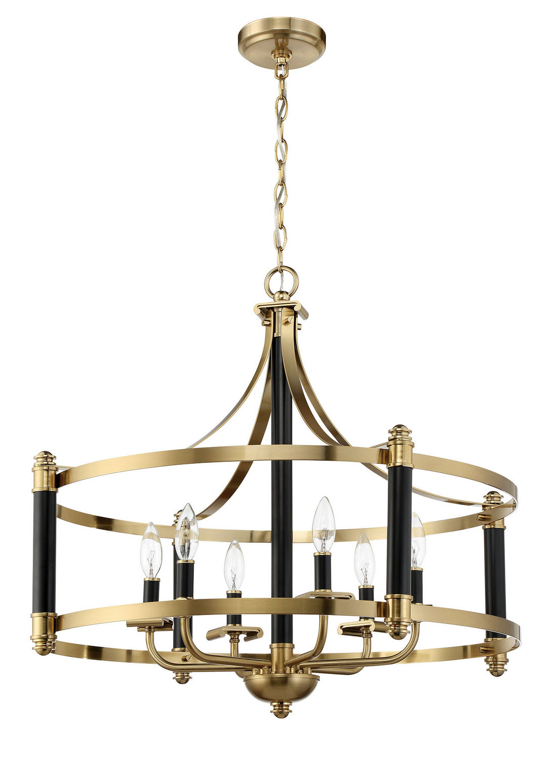 Craftmade - 54896-FBSB - Six Light Pendant - Stanza - Flat Black/Satin Brass