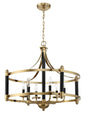 Craftmade - 54896-FBSB - Six Light Pendant - Stanza - Flat Black/Satin Brass