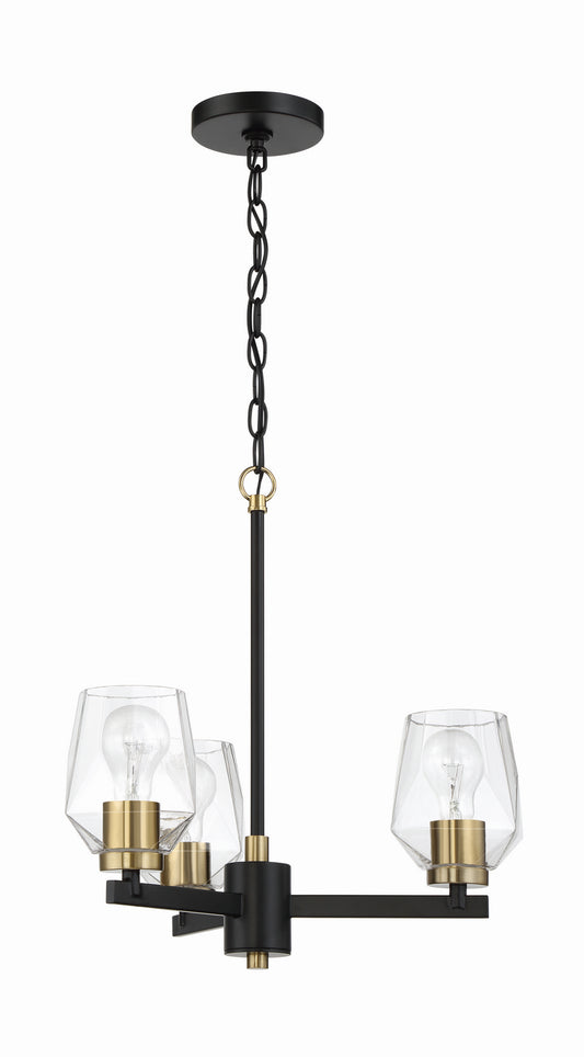 Craftmade - 56923-FBSB - Three Light Chandelier - Avante Grand - Flat Black/Satin Brass