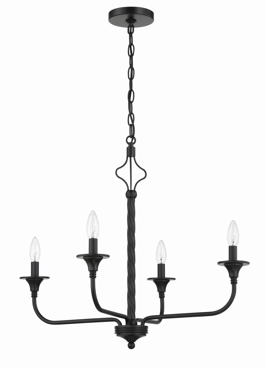 Craftmade - 57024-FB - Four Light Chandelier - Jolenne - Flat Black