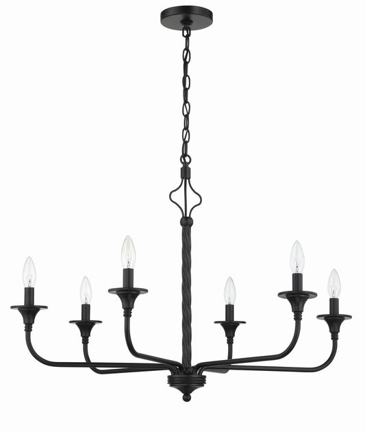 Craftmade - 57026-FB - Six Light Chandelier - Jolenne - Flat Black