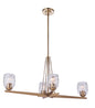 Craftmade - 57374-SB - Four Light Island Linear Chandelier - Guiding Star - Satin Brass