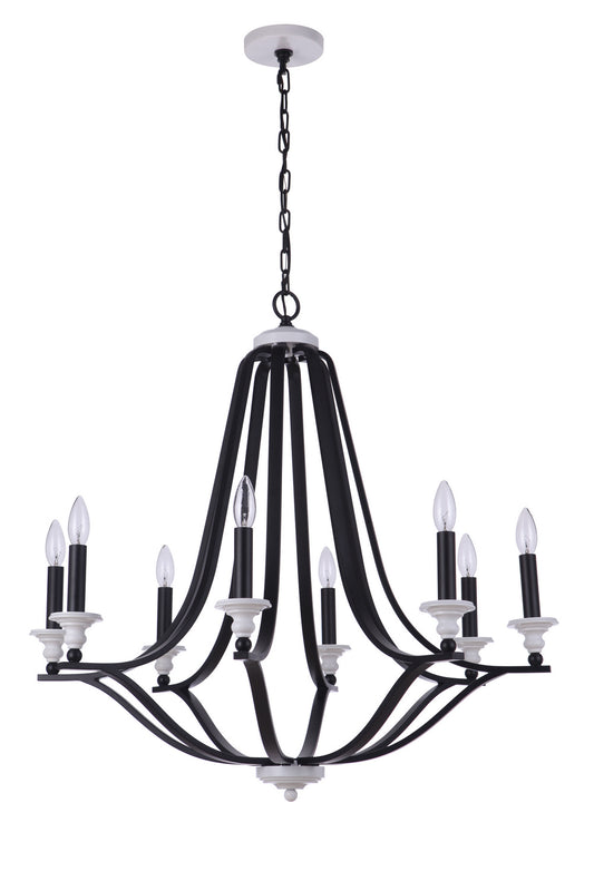 Craftmade - 57628-FBMWW - Eight Light Chandelier - Esme - Flat Black / Matte White