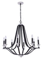 Craftmade - 57628-FBMWW - Eight Light Chandelier - Esme - Flat Black / Matte White