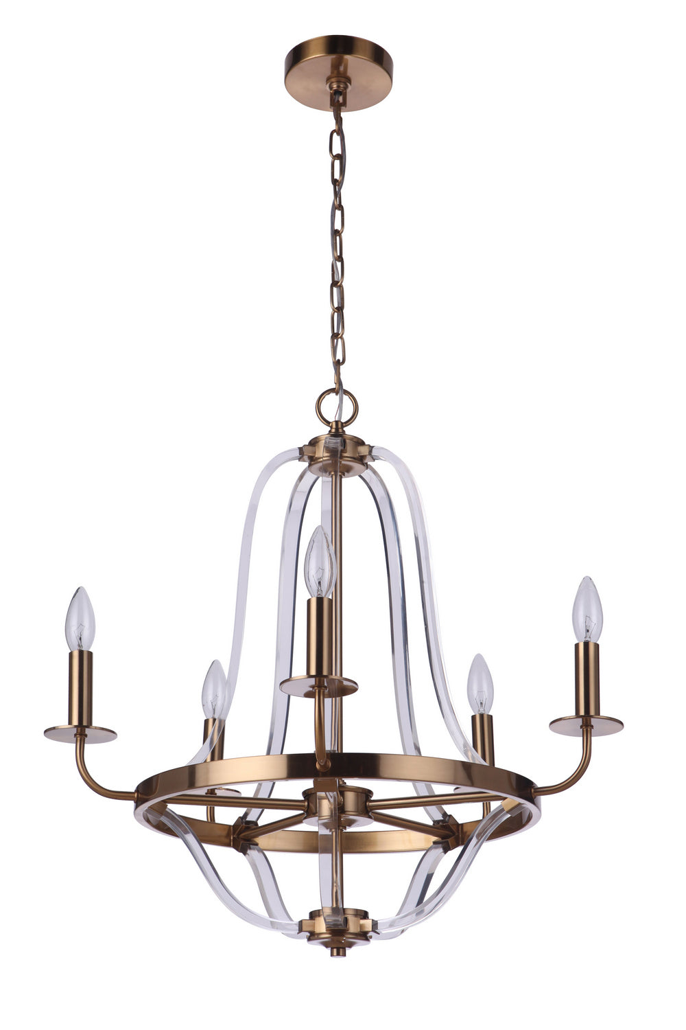 Craftmade - 57725-SB - Five Light Chandelier - Graclyn - Satin Brass