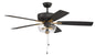 Craftmade - P101FBSB5-52BWNFB - 52"Ceiling Fan - Pro Plus 101 - Flat Black/Satin Brass