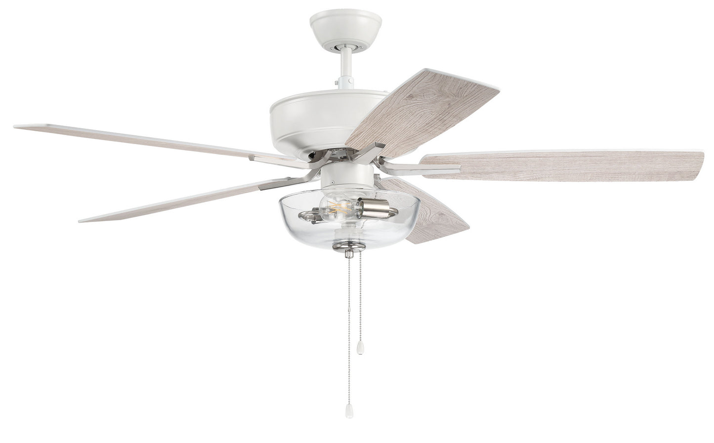 Craftmade - P101WPLN5-52WWOK - 52"Ceiling Fan - Pro Plus 101 - White/Polished Nickel