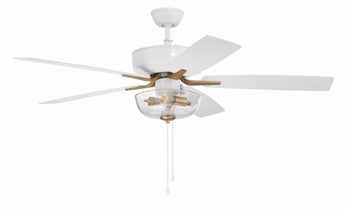 Craftmade - P101WSB5-52WWOK - 52"Ceiling Fan - Pro Plus 101 - White/Satin Brass