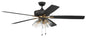 Craftmade - S104FBSB5-60BWNFB - 60"Ceiling Fan - Super Pro 104 - Flat Black/Satin Brass