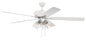 Craftmade - S104WPLN5-60WWOK - 60"Ceiling Fan - Super Pro 104 - White/Polished Nickel