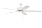 Craftmade - S60WPLN5-60WWOK - 60"Ceiling Fan - Super Pro 60 - White/Polished Nickel