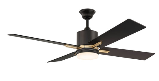 Craftmade - TEA52FBSB4 - 52"Ceiling Fan - Teana - Flat Black/Satin Brass