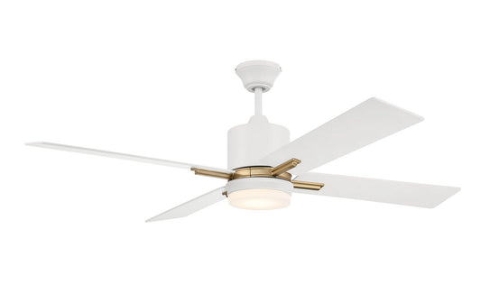 Craftmade - TEA52WSB4 - 52"Ceiling Fan - Teana - White/Satin Brass