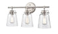 Millennium - 4413-BN - Three Light Vanity - Amberose - Brushed Nickel