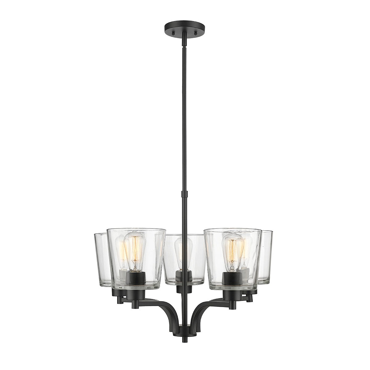 Millennium - 497005-MB - Five Light Chandelier - Evalon - Matte Black