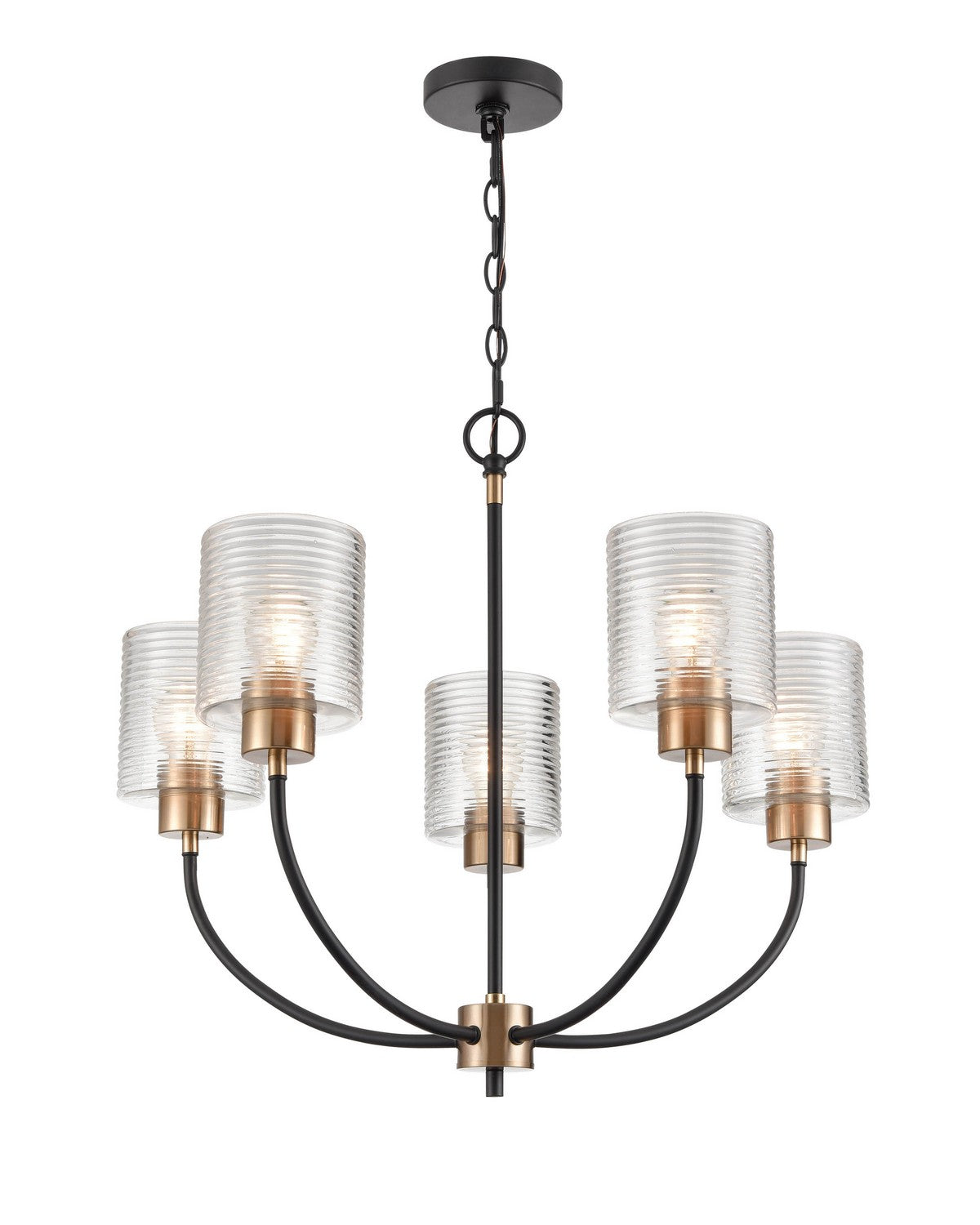 Millennium - 9425-MB/MG - Five Light Chandelier - Renitta - Matte Black Modern Gold