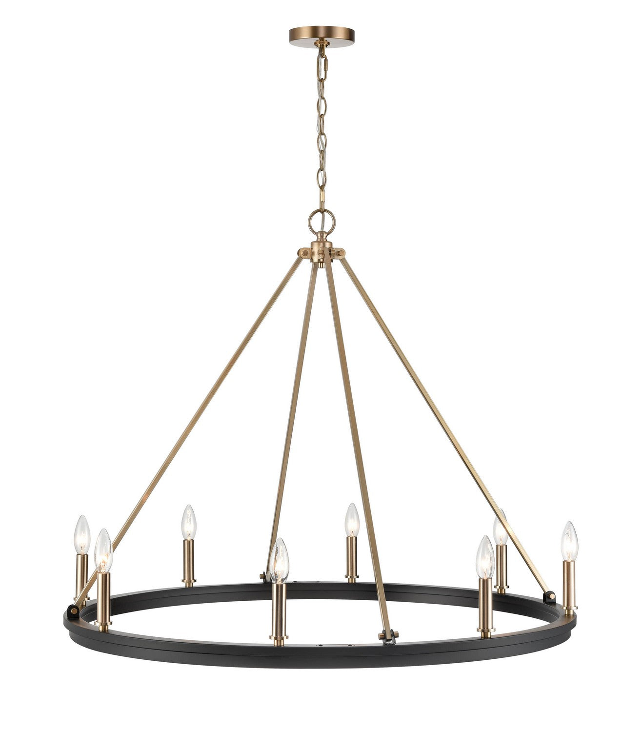 Millennium - 9508-MB/MG - Eight Light Chandelier - Carruth - Matte Black Modern Gold