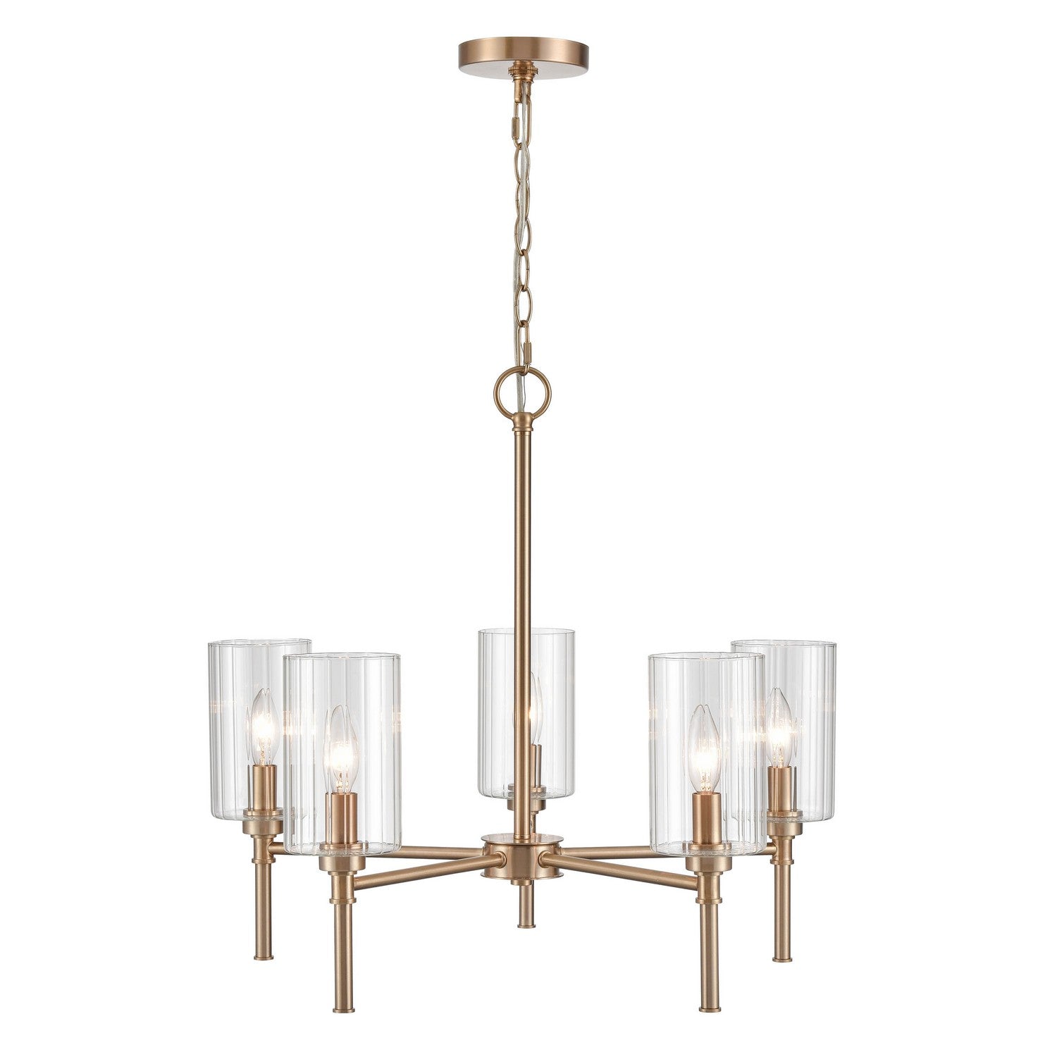 Millennium - 9915-MG - Five Light Chandelier - Chastine - Modern Gold