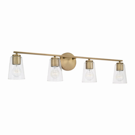 Capital Lighting - 148641AD-537 - Four Light Vanity - Portman - Aged Brass