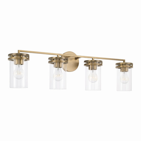 Capital Lighting - 148741AD-539 - Four Light Vanity - Fuller - Aged Brass