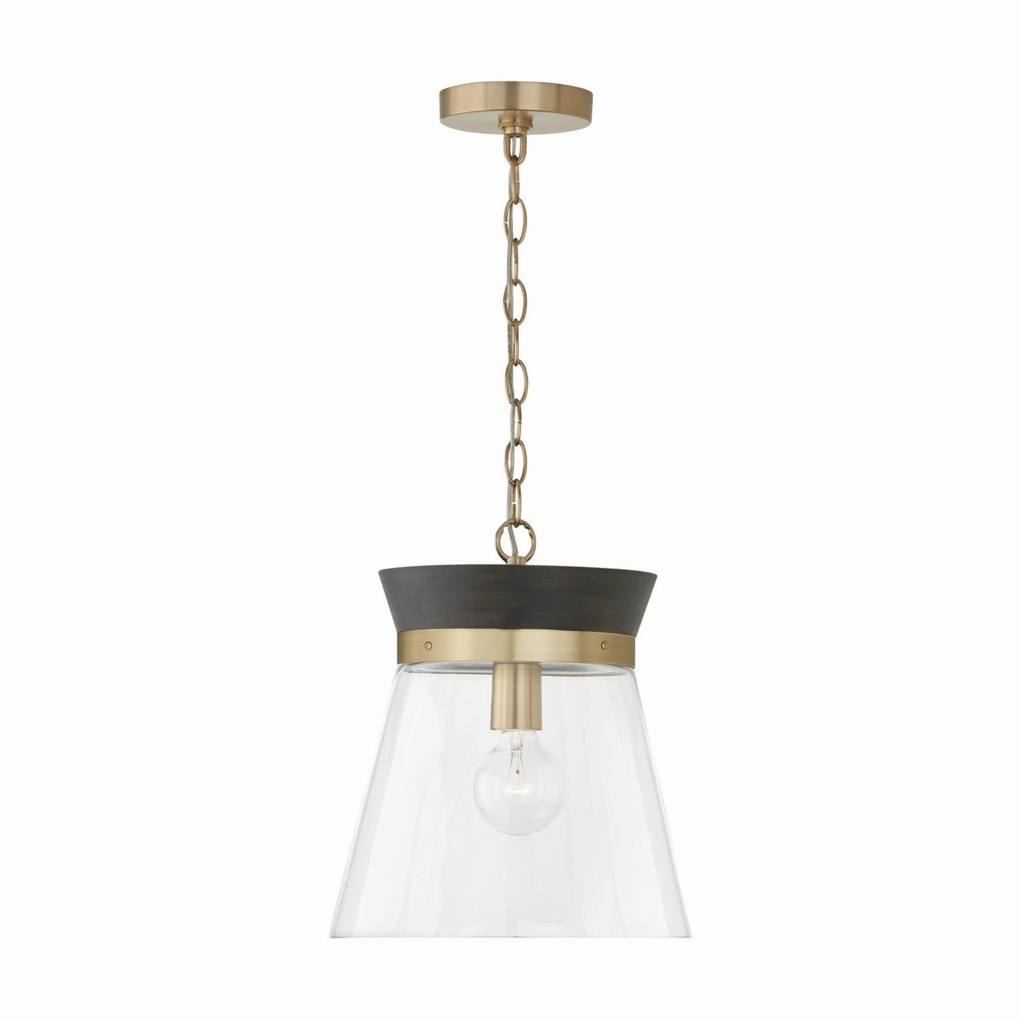 Capital Lighting - 347311KR - One Light Pendant - Finn - Black Stain and Matte Brass