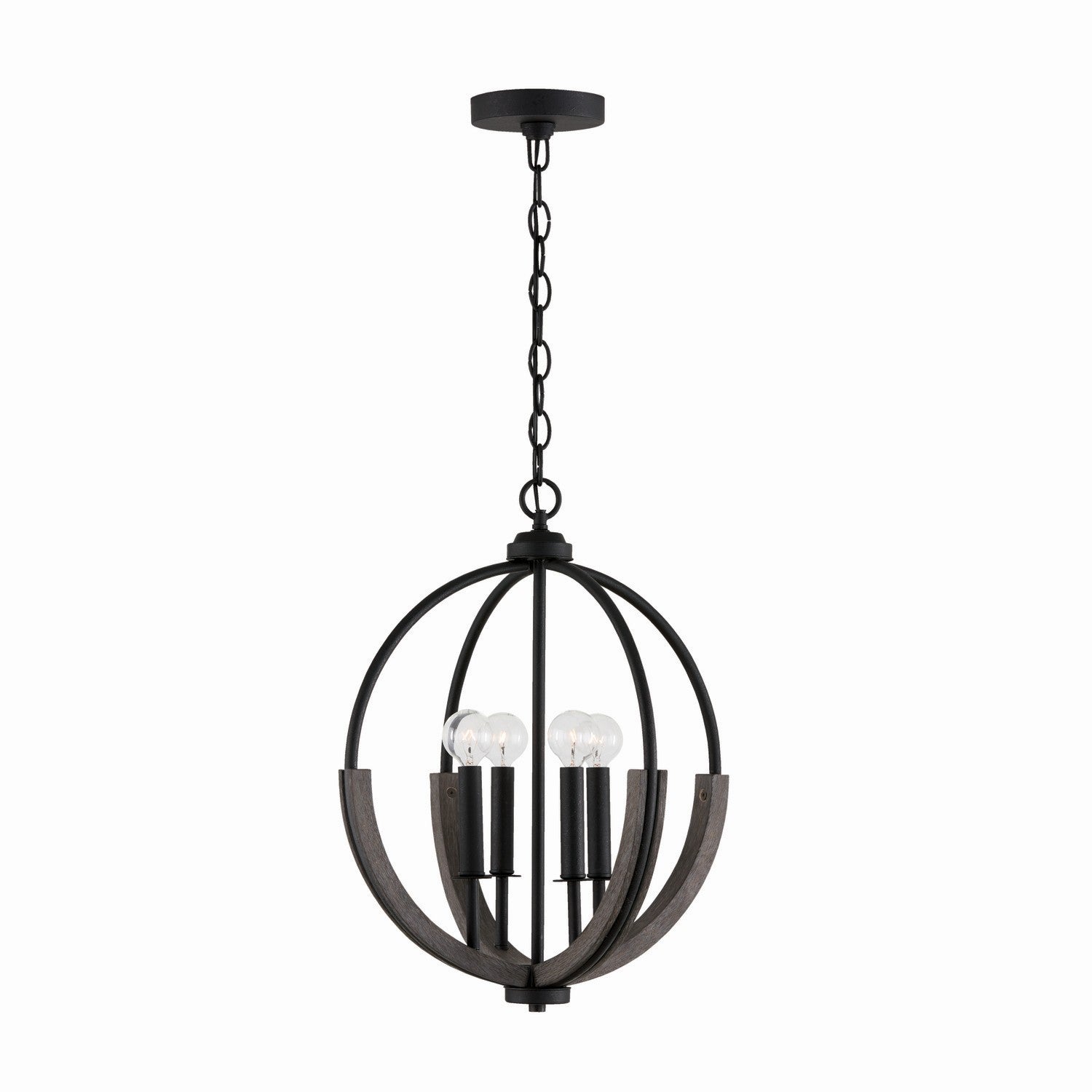 Capital Lighting - 347642CK - Four Light Pendant - Clive - Carbon Grey and Black Iron