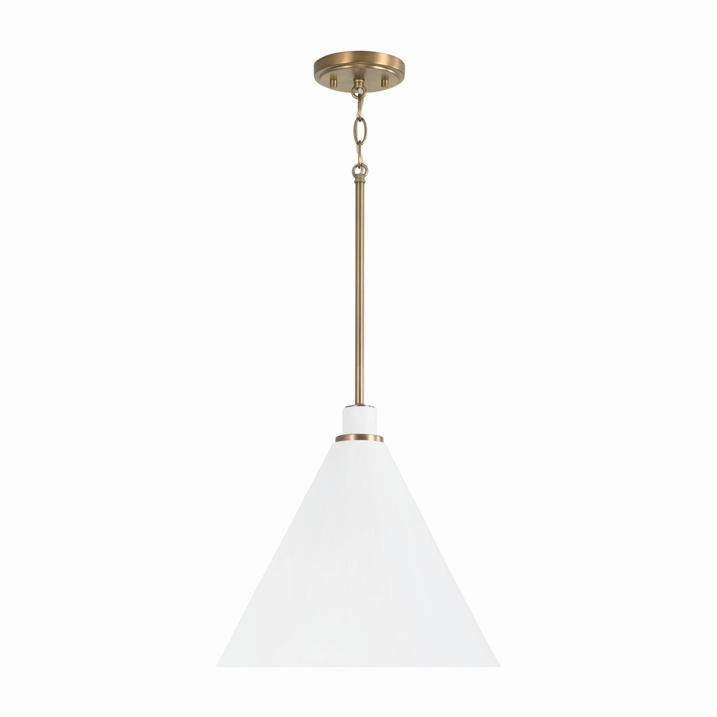 Capital Lighting - 350112AW - One Light Pendant - Bradley - Aged Brass and White