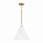 Capital Lighting - 350112AW - One Light Pendant - Bradley - Aged Brass and White