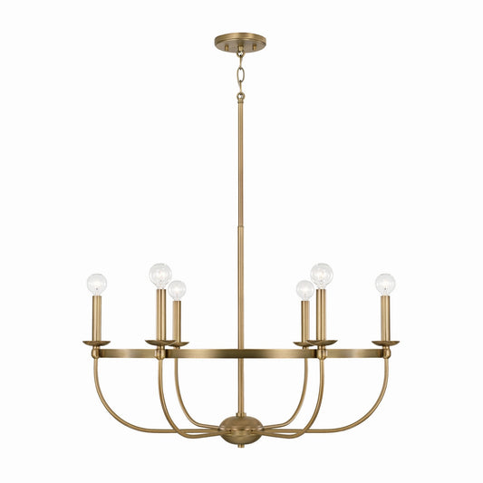 Capital Lighting - 425161AD - Six Light Chandelier - Rylann - Aged Brass