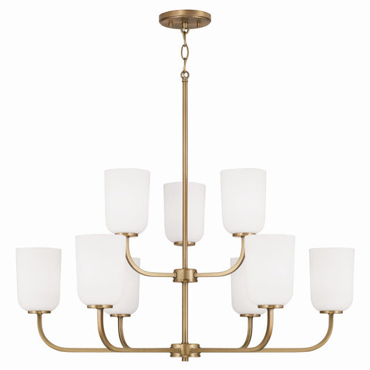 Capital Lighting - 448891AD-542 - Nine Light Chandelier - Lawson - Aged Brass