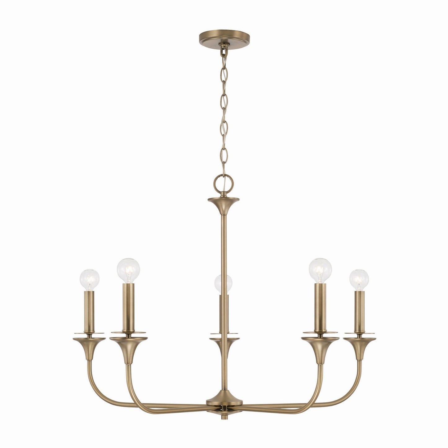 Capital Lighting - 448951AD - Five Light Chandelier - Presley - Aged Brass