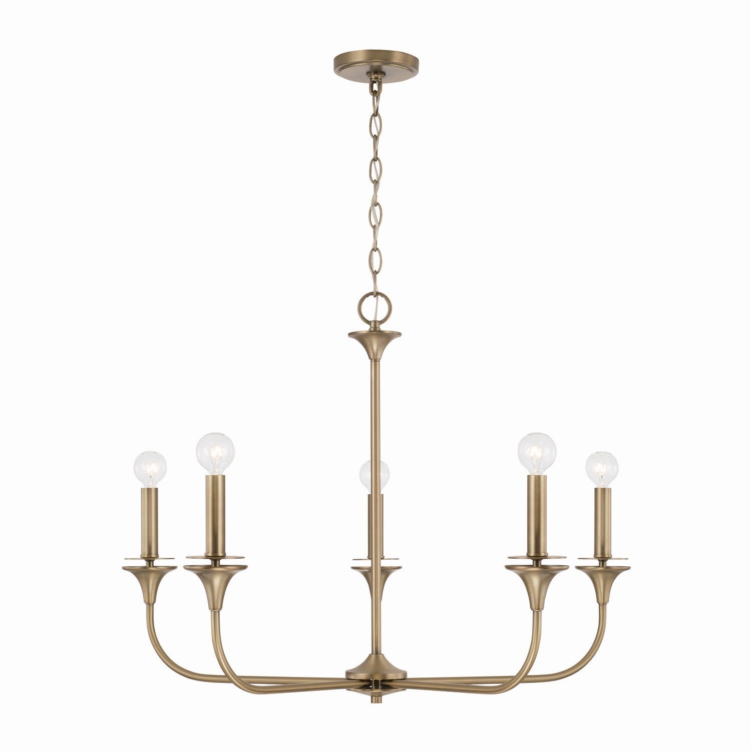 Capital Lighting - 448951AD - Five Light Chandelier - Presley - Aged Brass