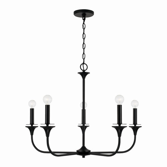 Capital Lighting - 448951MB - Five Light Chandelier - Presley - Matte Black