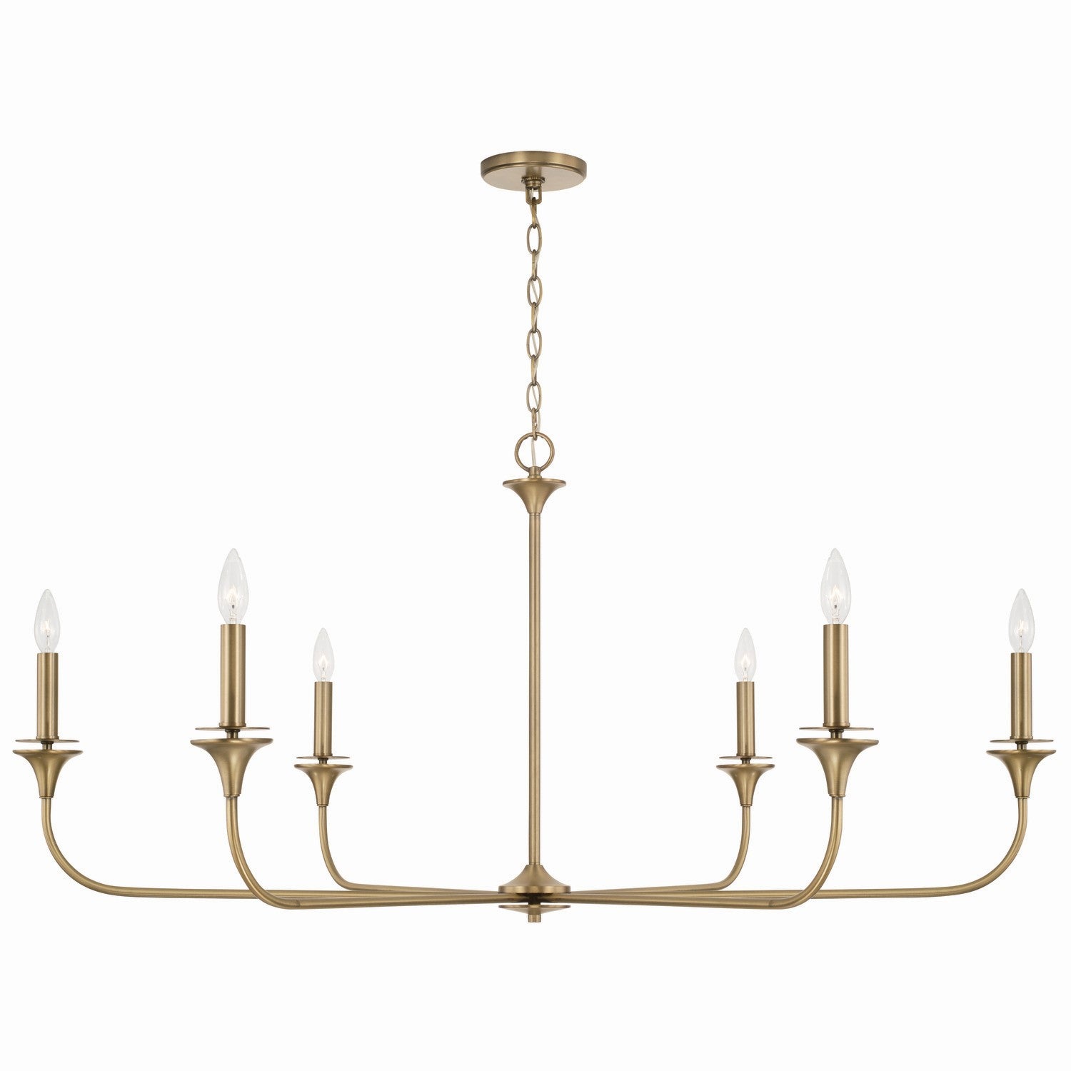 Capital Lighting - 448961AD - Six Light Chandelier - Presley - Aged Brass