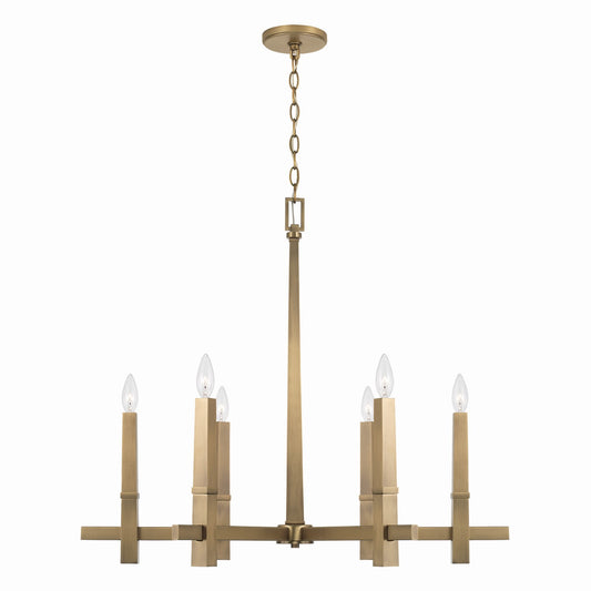 Capital Lighting - 449661AD - Six Light Chandelier - Blake - Aged Brass