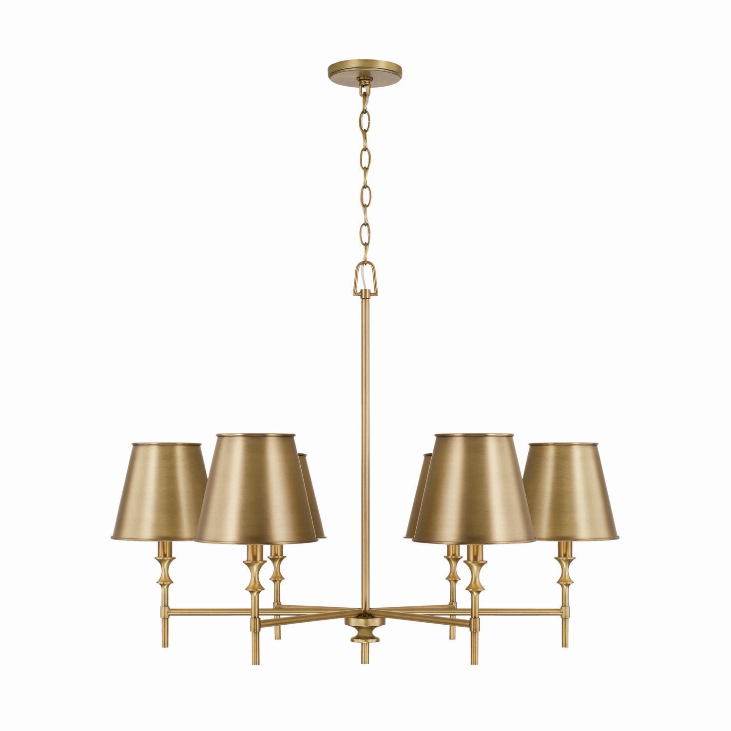 Capital Lighting - 449761AD-707 - Six Light Chandelier - Whitney - Aged Brass