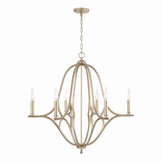 Capital Lighting - 450061BS - Six Light Chandelier - Claire - Brushed Champagne