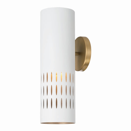 Capital Lighting - 650211AW - One Light Wall Sconce - Dash - Aged Brass and White