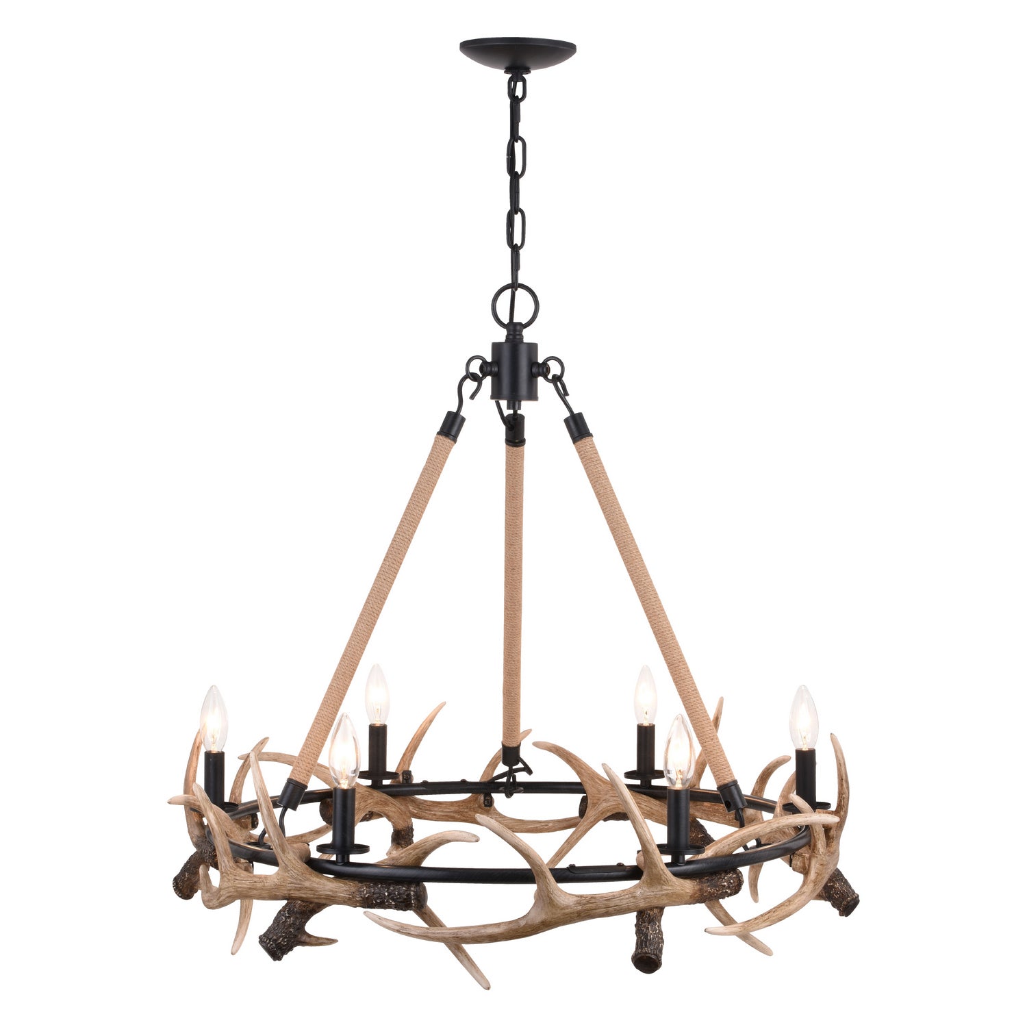 Vaxcel - H0261 - Six Light Chandelier - Breckenridge - Aged Iron