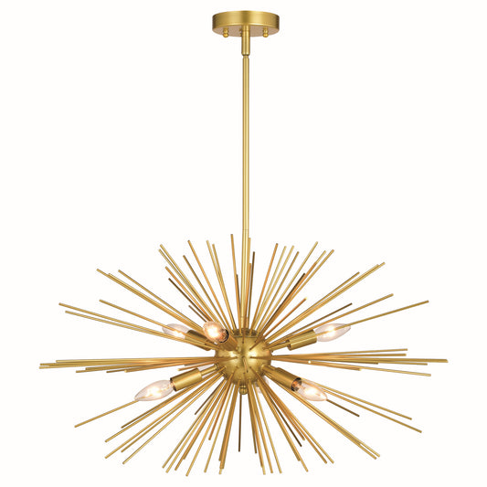 Vaxcel - P0366 - Six Light Pendant - Nikko - Gold