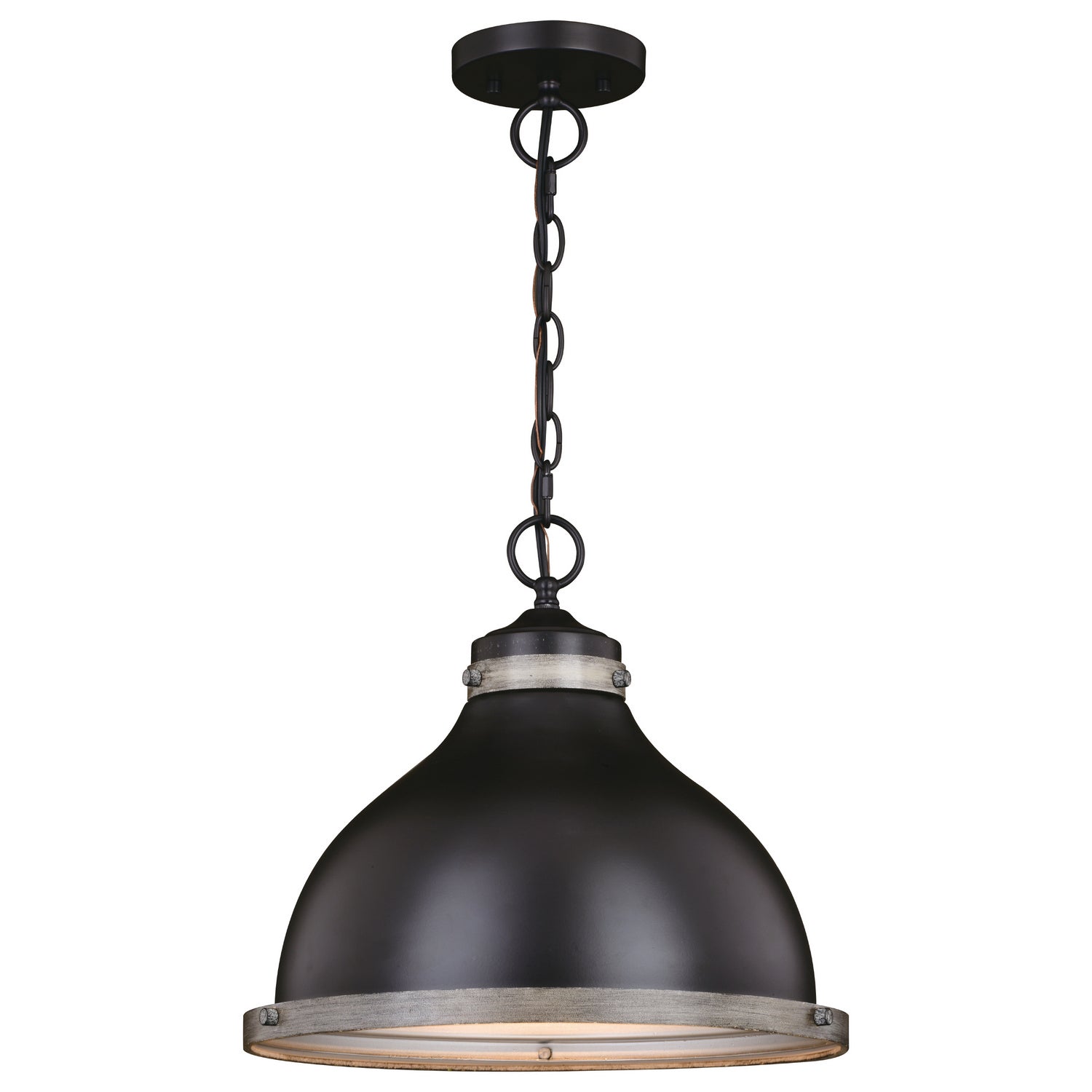 Vaxcel - P0368 - One Light Pendant - Sheffield - New Bronze and Distressed Ash with Light Silver Inner